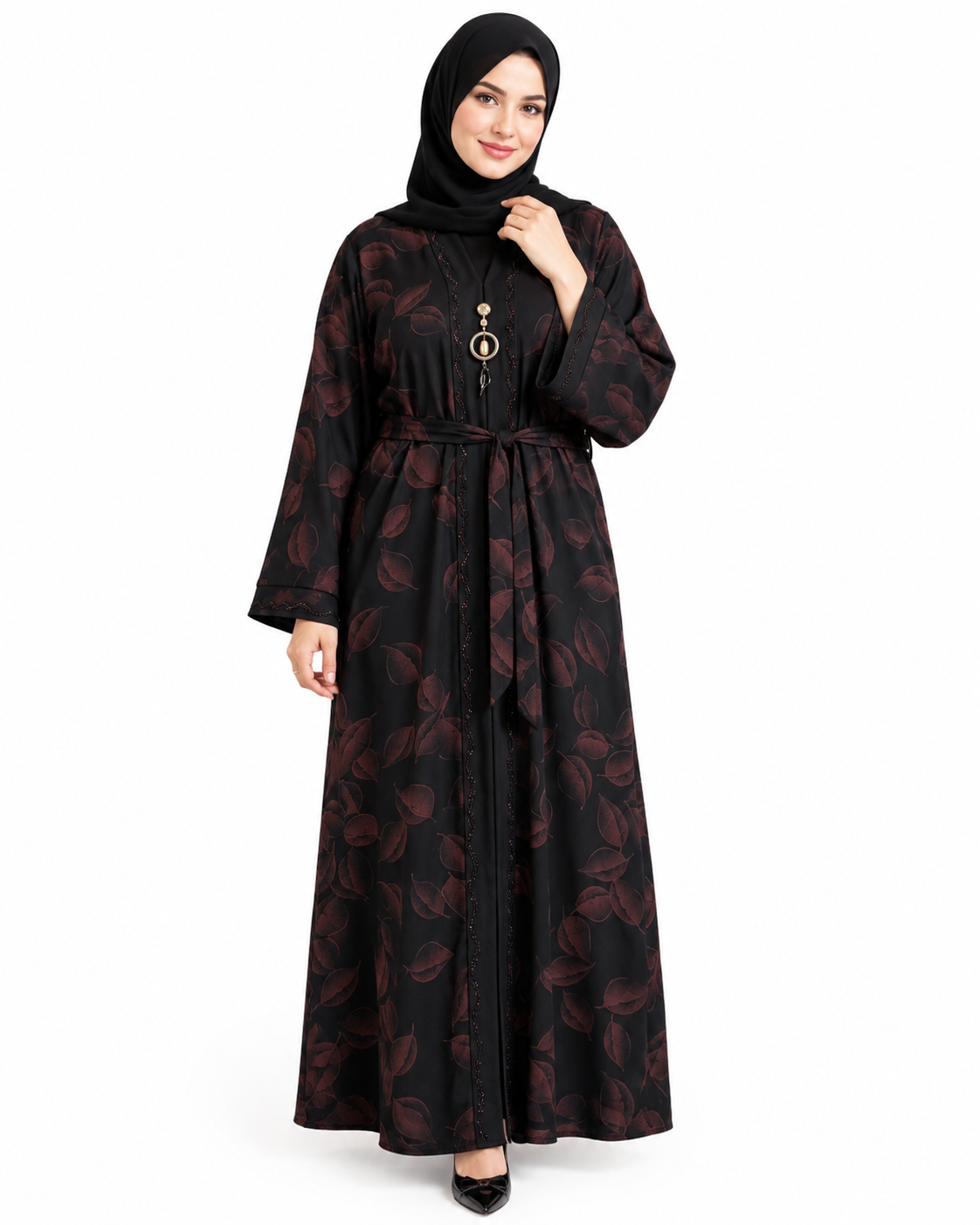 Out Digital Print Abaya
