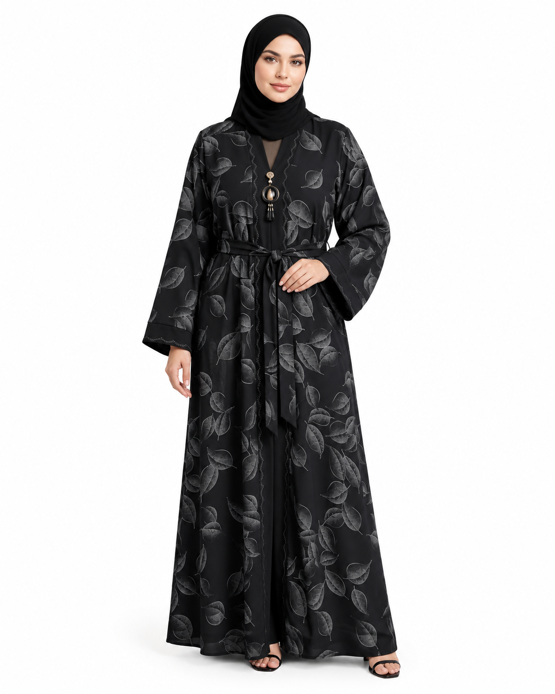 Out Digital Print Abaya